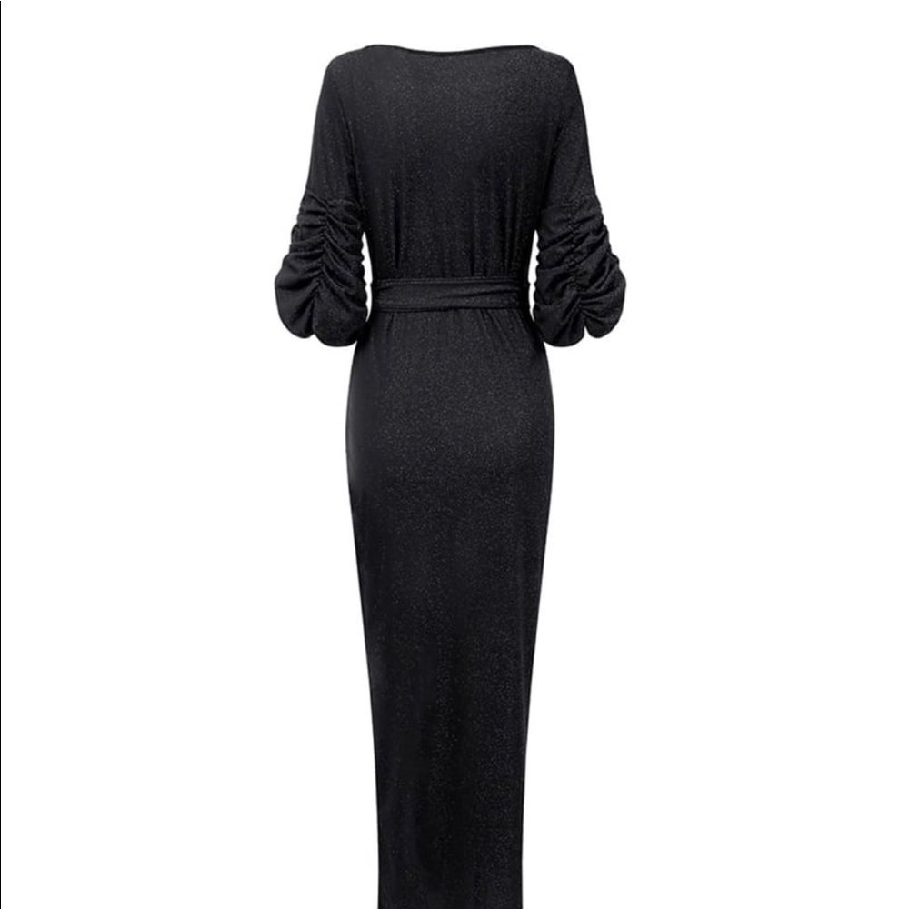 Black Shimmer Evening Dress - Picture 2 of 8